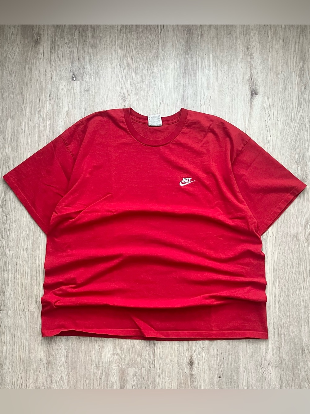 Vintage Y2K Nike Grey Tag Embroidered Swoosh T-Shirt Mens XXL Red Short Sleeve